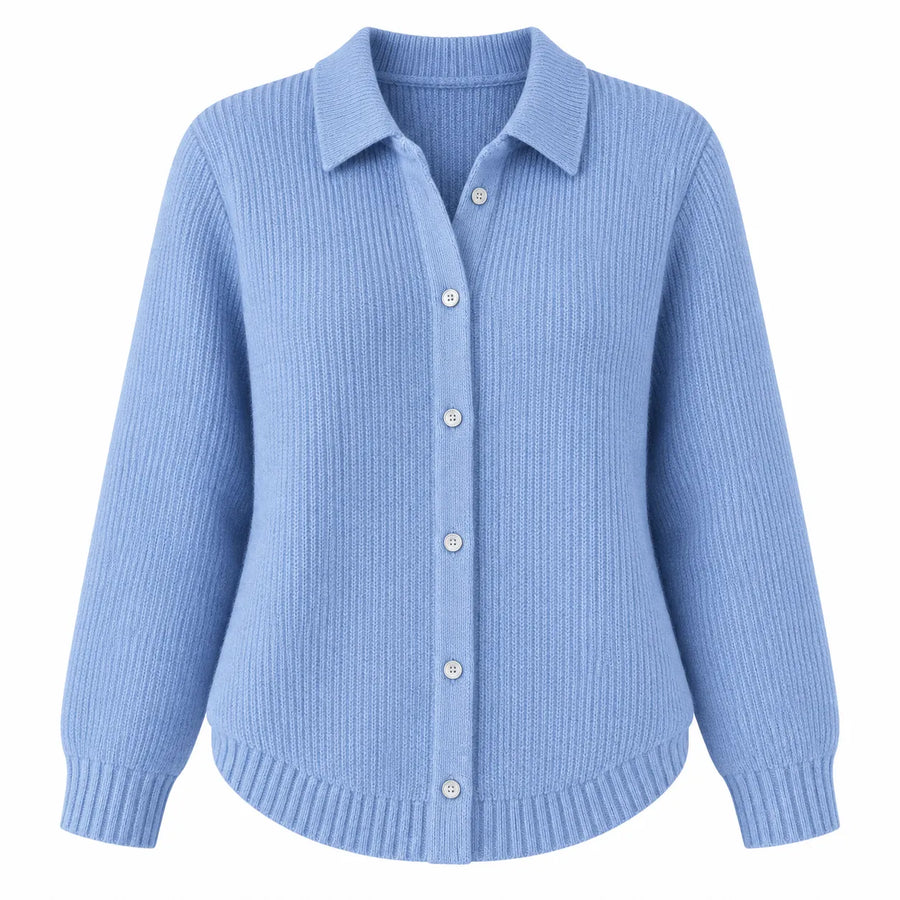 Cardigan en Maille Col Polo - Boutonné, Coupe Ample