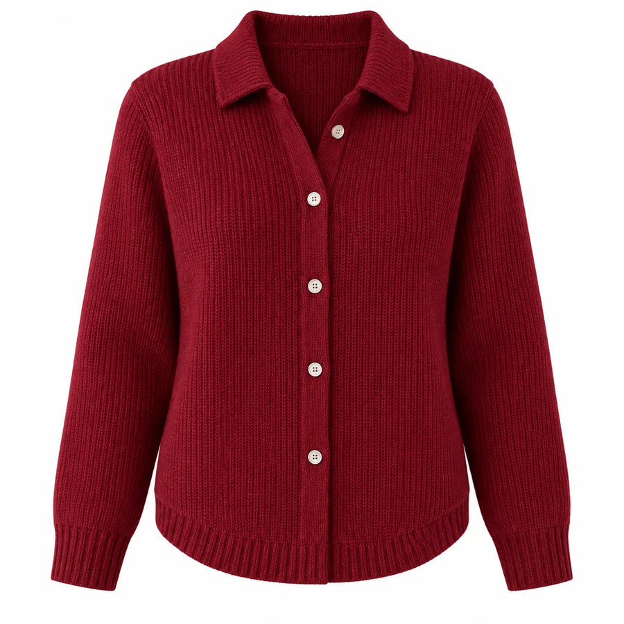 Cardigan en Maille Col Polo - Boutonné, Coupe Ample