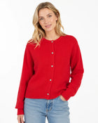 Cardigan tricot léger automne femme - Rouge