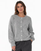 Cardigan à boutonnage simple femme - gris clair
