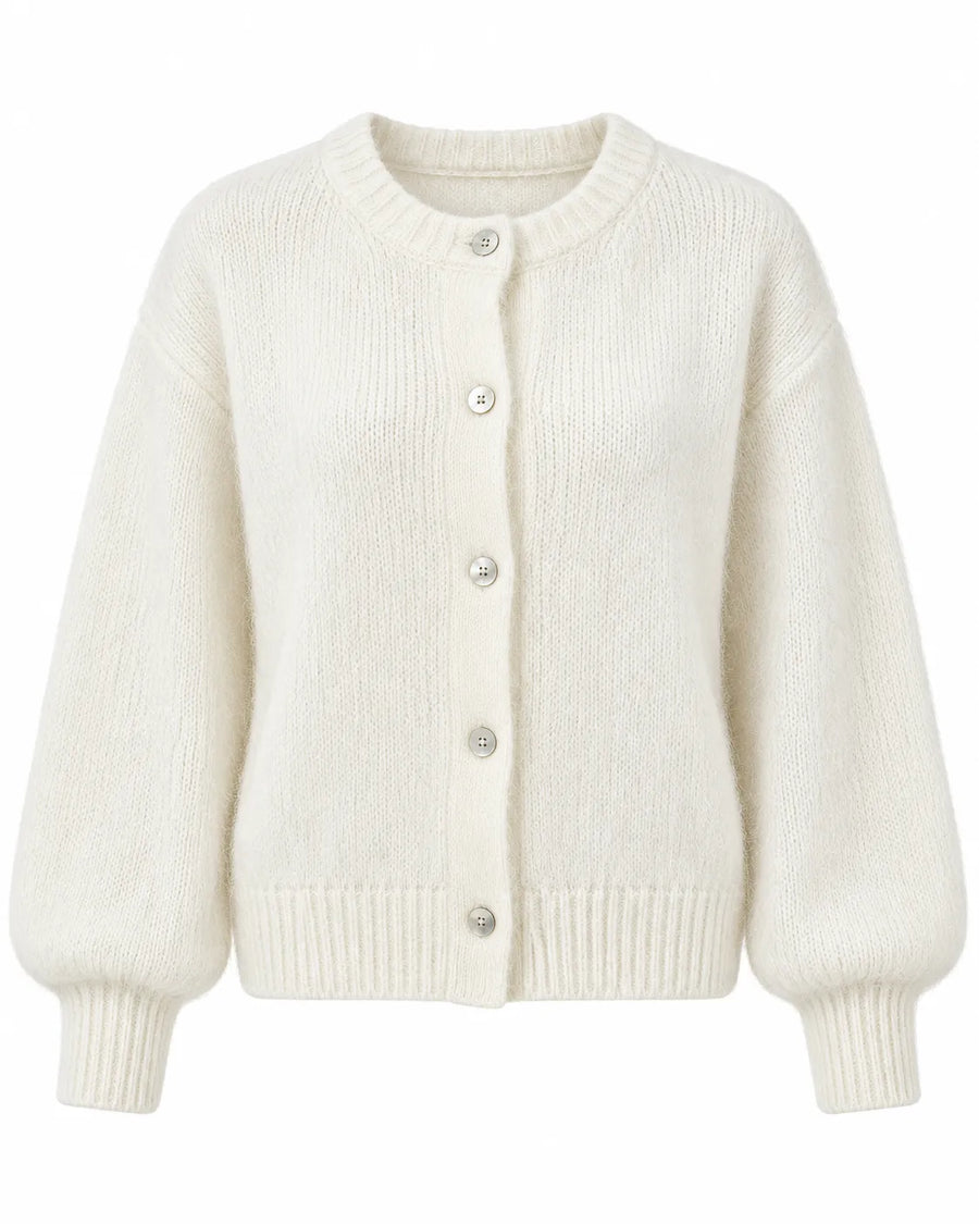 Cardigan femme coloris macaron col rond