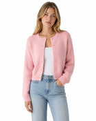 Cardigan boutonné en maille automne femme - Rose (en stock)