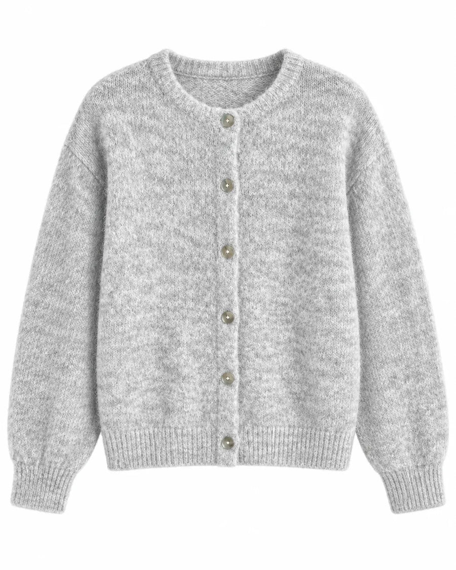 Cardigan Laine Femme Boutons Nacre Col Rond