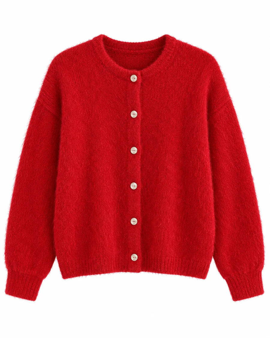Cardigan Laine Femme Boutons Nacre Col Rond