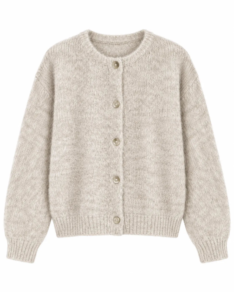 Cardigan Laine Femme Boutons Nacre Col Rond