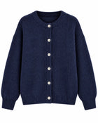 Cardigan Femme - Long Col V Boutonné - Bleu brumeux