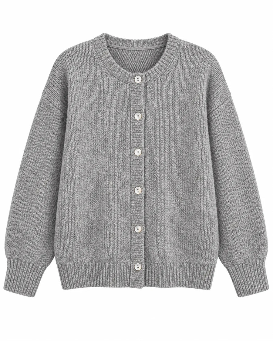 Cardigan Long Femme Col V Boutonné