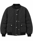 Veste Matelassée Femme - Col Montant Boutonnée - Noir