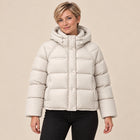 Doudoune Femme - Grande Capuche Col Montant Poches Hanches - Blanc