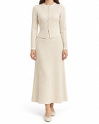 Ensemble Femme - Cardigan et Jupe Bicolore - Abricot