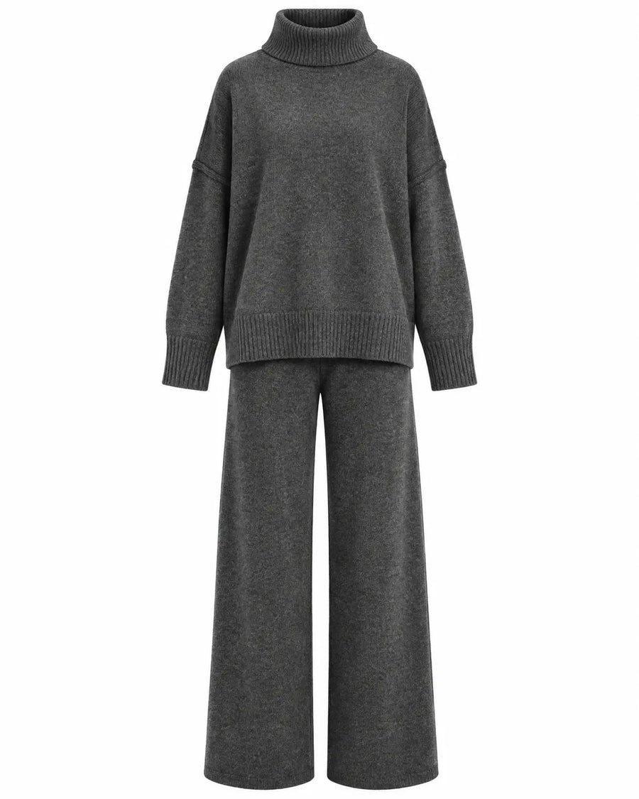 Ensemble pull col montant et pantalon femme