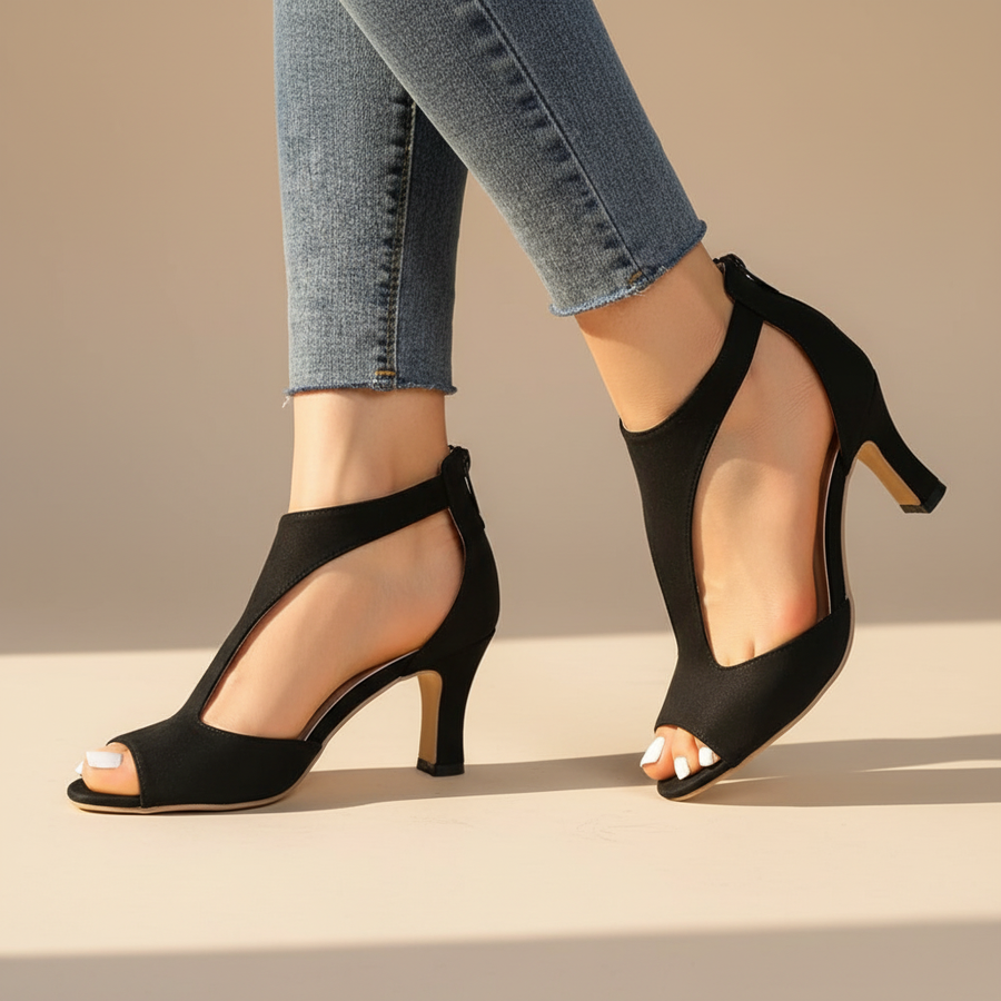 Escarpin femme bout ouvert - vue de côté