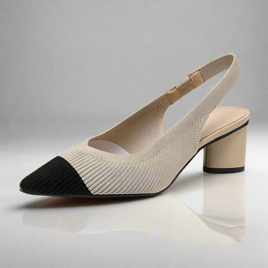 Escarpin femme talon carré stable - vue de dos