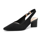 Escarpins femme – bout pointu et talon carré stable - Noir