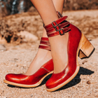 Escarpins femme – Mary Jane double boucle - rouge