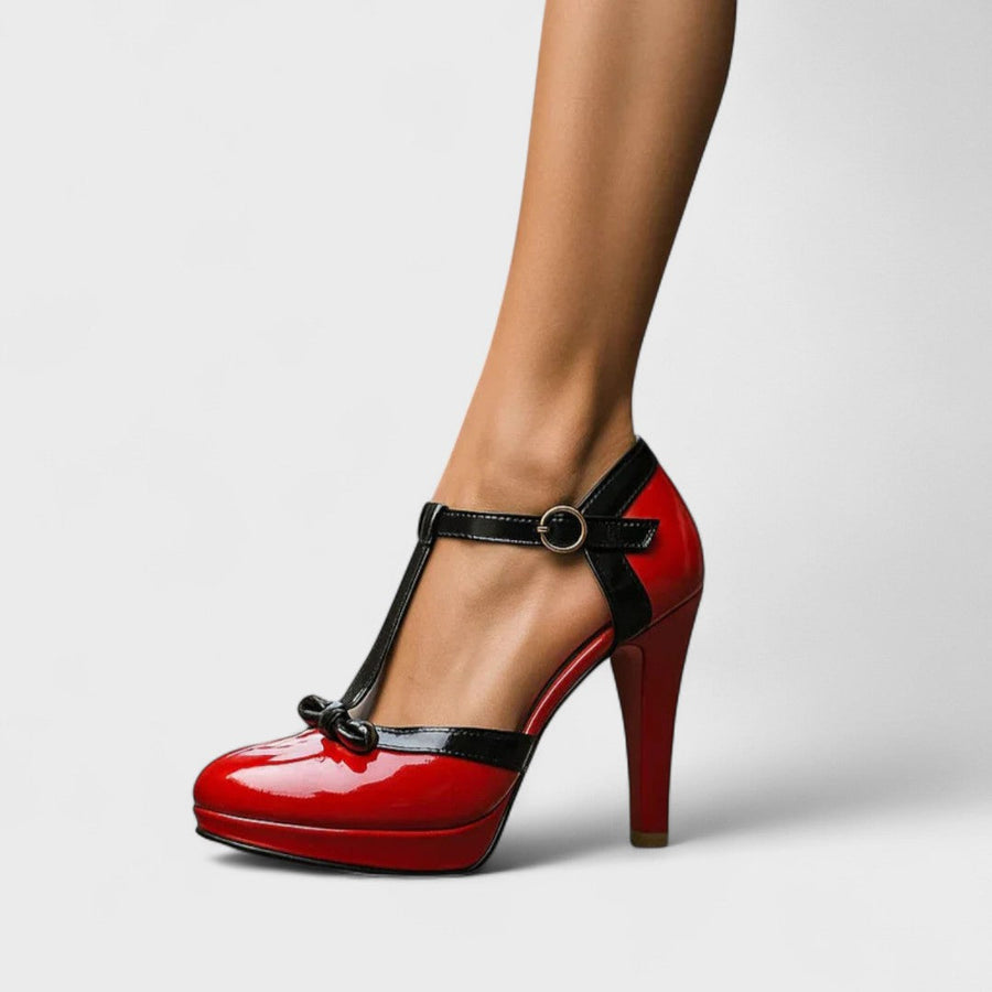 Escarpin femme plateforme moderne - gros plan
