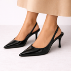 Escarpins femme – slingback vernis - Noir