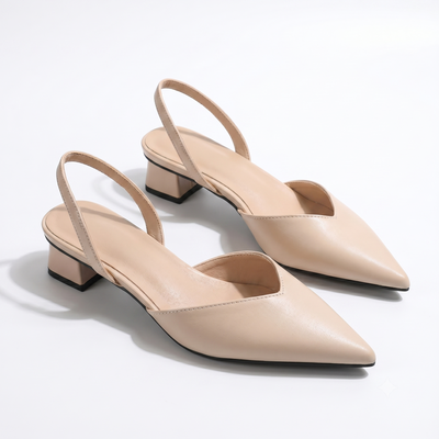 Escarpin femme talon bloc bas confortable - vue face