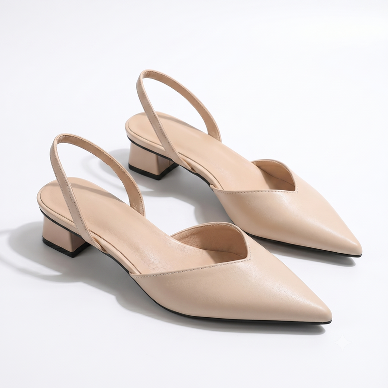 Escarpin femme talon bloc bas confortable - vue face