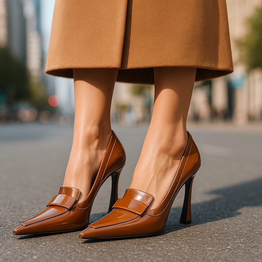 Escarpin femme vernis bout pointu - vue de côté