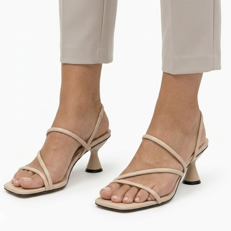 Escarpins sandales femme bout carré à bride slingback