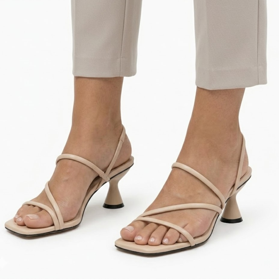 Escarpins sandales femme bout carré à bride slingback