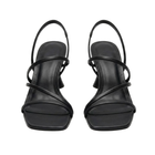 Escarpins sandales femme – bout carré bride slingback - Noir