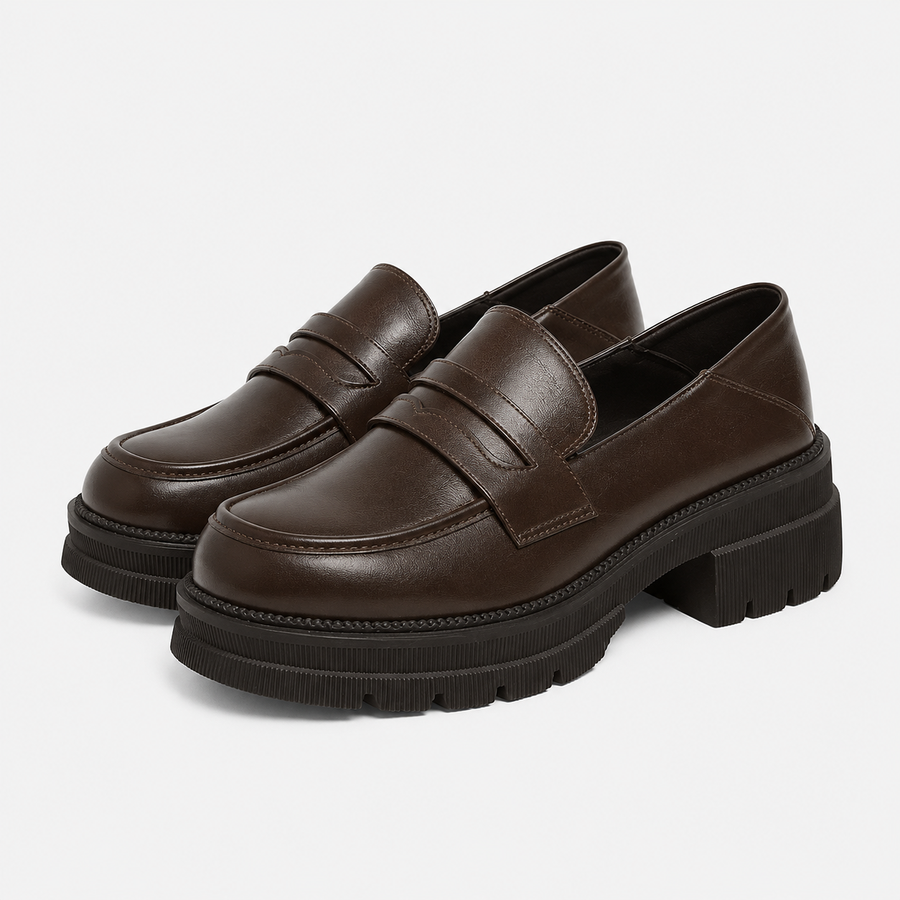 Espadrille femme marron plateforme - vue de côté