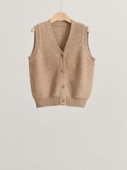 Cardigan en laine sans manche femme - beige