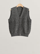 Cardigan en laine sans manche femme - gris