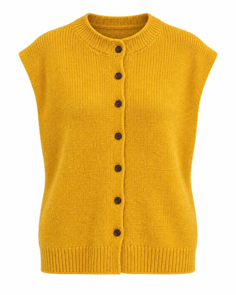 Gilet Maille Femme Col Montant Sans Manches