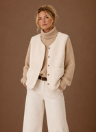 Gilet polaire sans manche hiver femme - Blanc