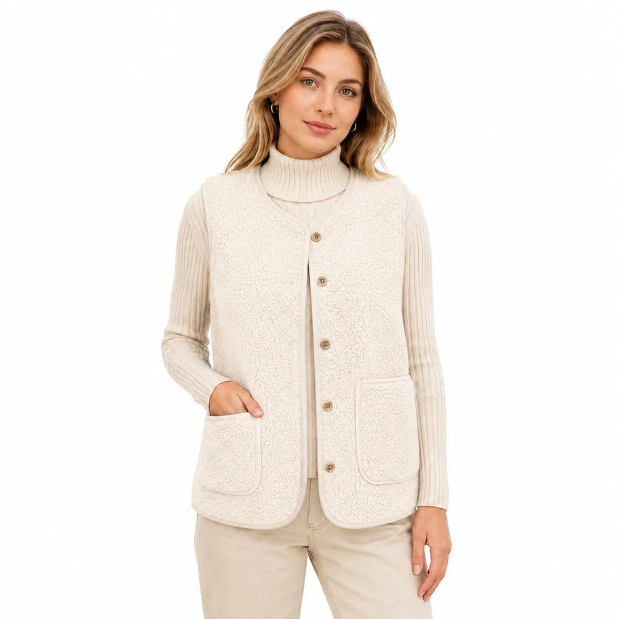 Gilet polaire sans manche femme - vue de côté