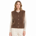 Gilet sans manche tricot automne femme - Café