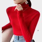 Pull Femme Douillet Coupe Ajustée - Rouge