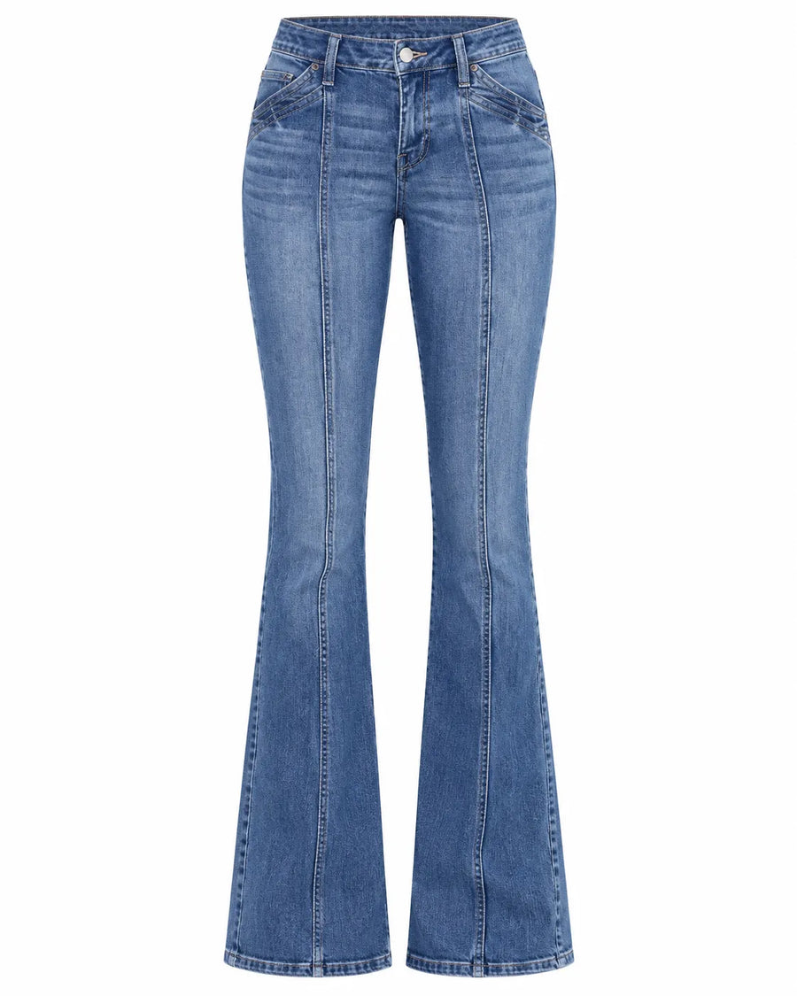 Jean Bootcut Femme Taille Basse Effet Déchiré