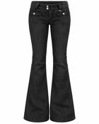 Jean Bootcut Femme - Taille Basse Très Extensible - Noir