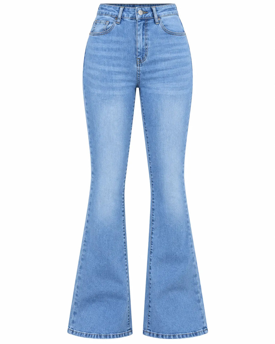 Jean Bootcut Femme Taille Haute Coupe Ajustée