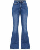 Jean Bootcut Femme - Taille Haute Coupe Ajustée - Bleu foncé