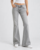 Jean Bootcut Femme Gris - Taille Mi-Haute Slim - Gris clair