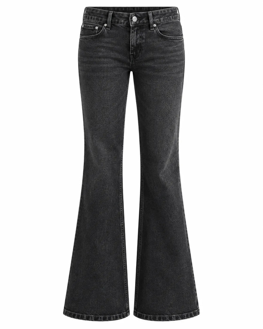 Jean Bootcut Femme Taille Mi-Haute Gris Slim