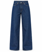 Jean Droit Femme - Taille Haute Coupe Classique - Bleu foncé