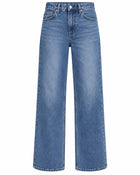 Jean Large Femme - Longueur Sol Coupe Fluide - Bleu foncé