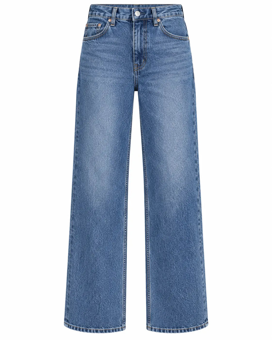Jean Large Femme Longueur Sol Coupe Fluide