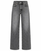 Jean Large Femme - Longueur Sol Coupe Fluide - Gris