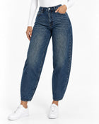 Jean Sarouel Femme - Large Coupe Décontractée - Bleu foncé