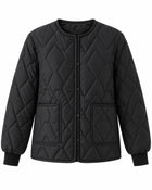 Manteau Matelassé Femme - Grande Taille Fermeture Zippée - Noir