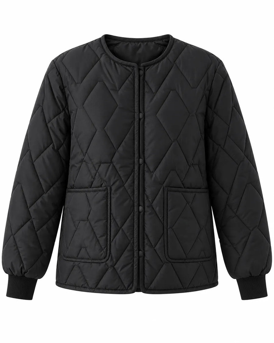 Manteau Matelassé Femme Grande Taille Fermeture Zippée