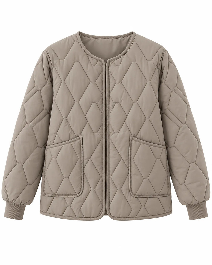 Manteau Matelassé Femme Grande Taille Fermeture Zippée