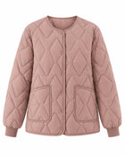 Manteau Matelassé Femme - Grande Taille Fermeture Zippée - Violet grisâtre